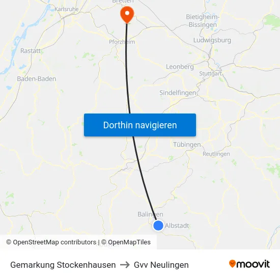 Gemarkung Stockenhausen to Gvv Neulingen map