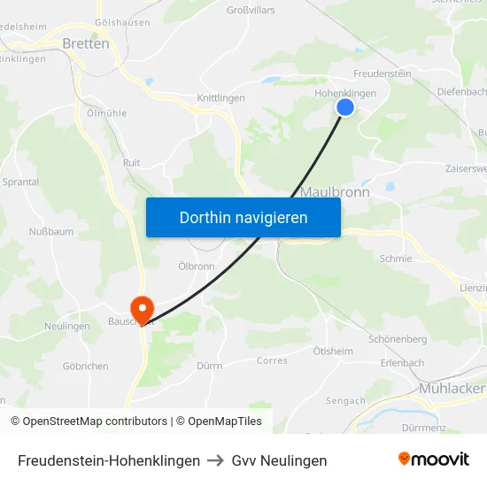Freudenstein-Hohenklingen to Gvv Neulingen map