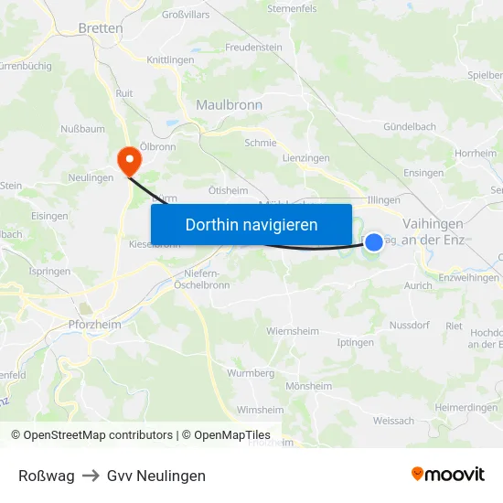 Roßwag to Gvv Neulingen map