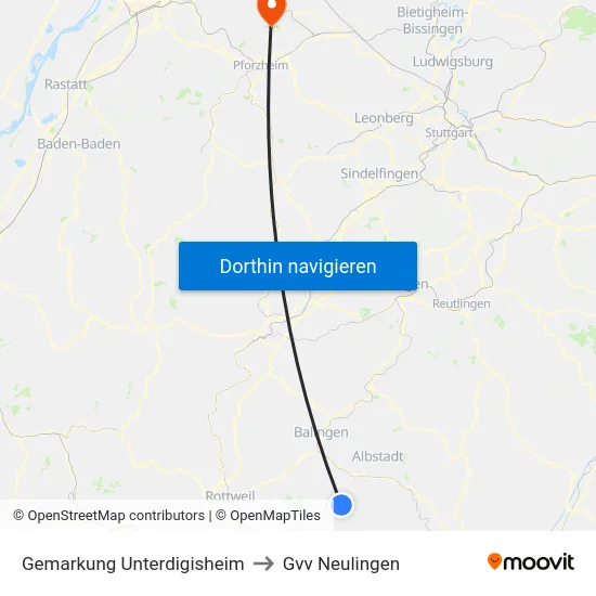 Gemarkung Unterdigisheim to Gvv Neulingen map