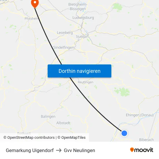 Gemarkung Uigendorf to Gvv Neulingen map