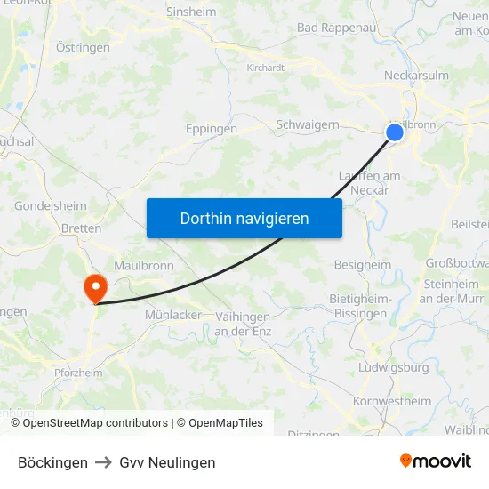 Böckingen to Gvv Neulingen map
