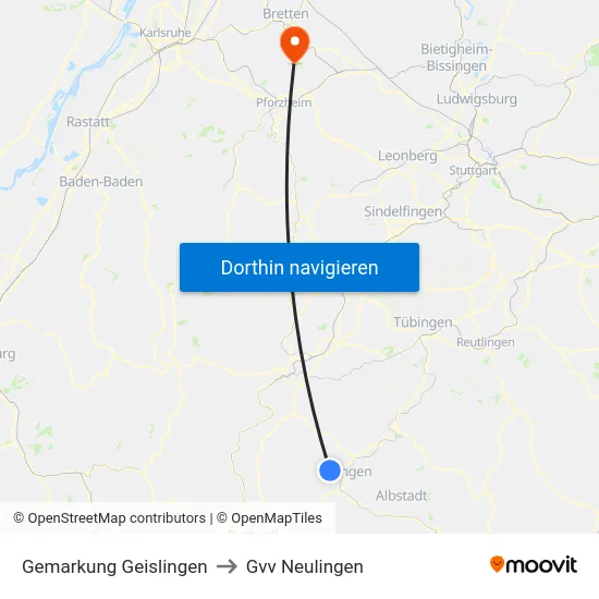 Gemarkung Geislingen to Gvv Neulingen map