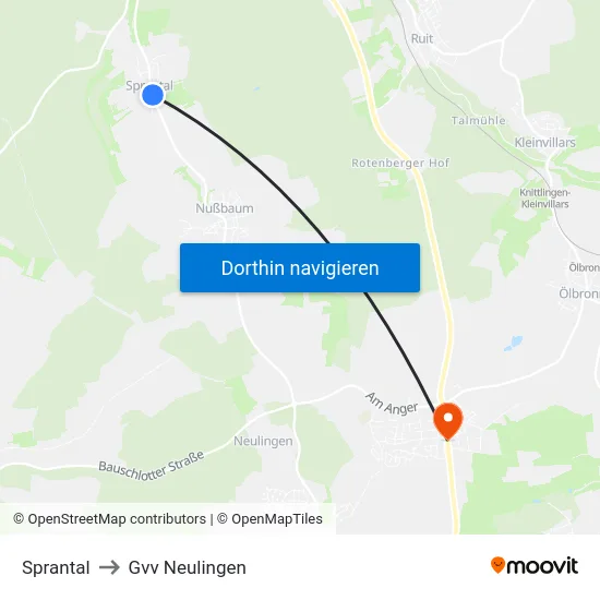 Sprantal to Gvv Neulingen map