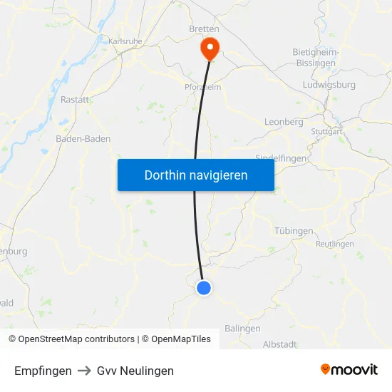 Empfingen to Gvv Neulingen map