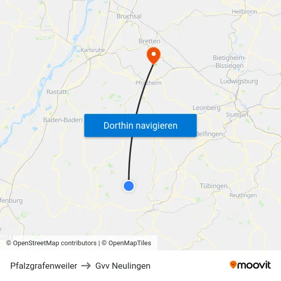 Pfalzgrafenweiler to Gvv Neulingen map