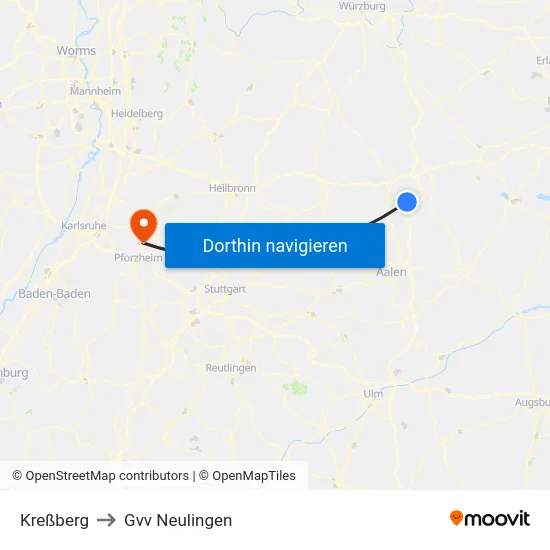 Kreßberg to Gvv Neulingen map