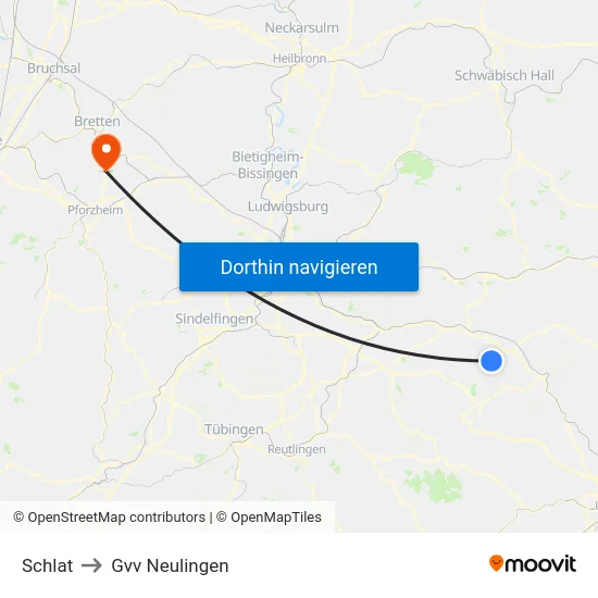 Schlat to Gvv Neulingen map