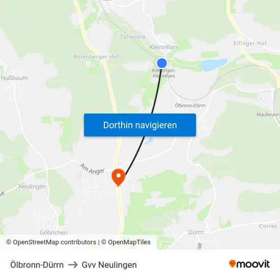 Ölbronn-Dürrn to Gvv Neulingen map