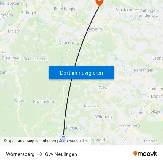 Wörnersberg to Gvv Neulingen map