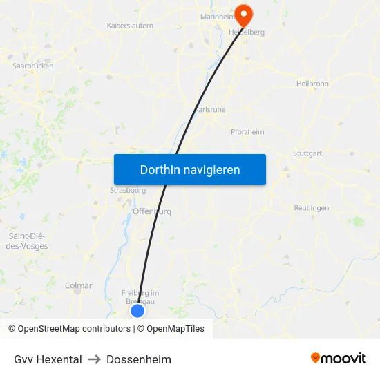 Gvv Hexental to Dossenheim map