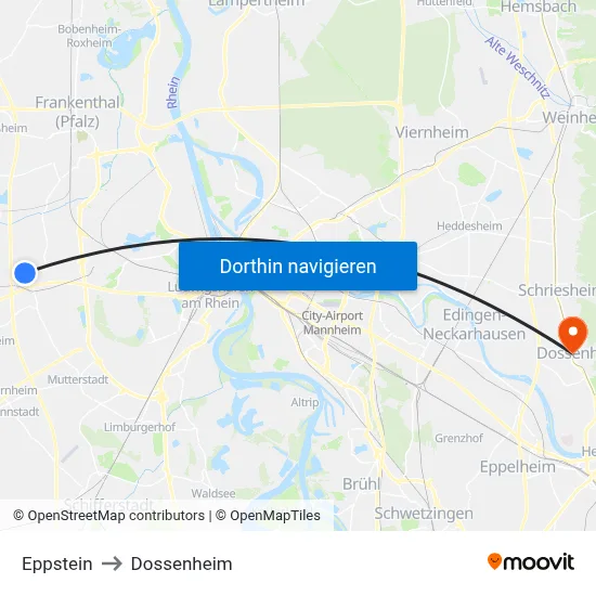 Eppstein to Dossenheim map