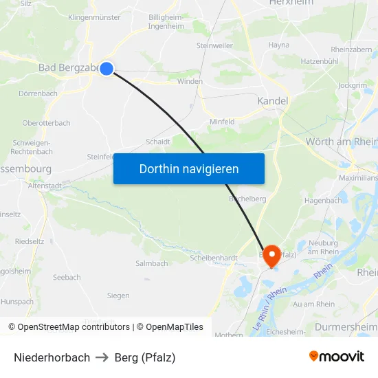 Niederhorbach to Berg (Pfalz) map