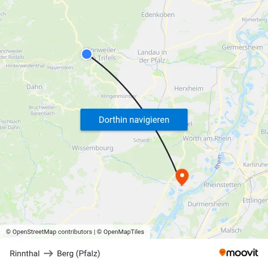 Rinnthal to Berg (Pfalz) map