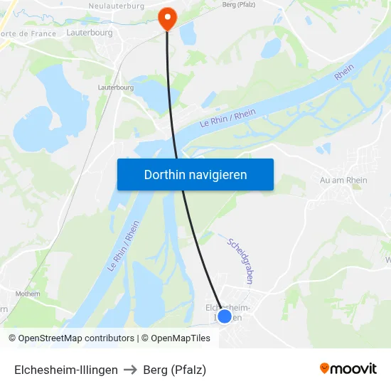 Elchesheim-Illingen to Berg (Pfalz) map