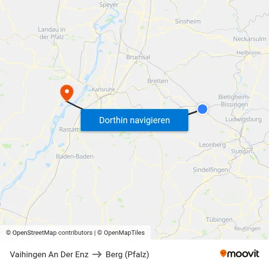 Vaihingen An Der Enz to Berg (Pfalz) map