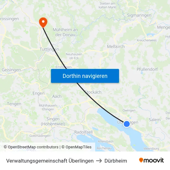 Verwaltungsgemeinschaft Überlingen to Dürbheim map