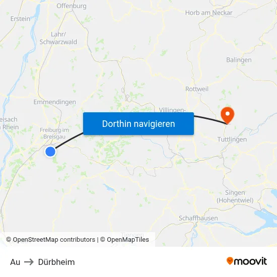 Au to Dürbheim map