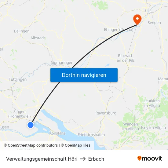 Verwaltungsgemeinschaft Höri to Erbach map