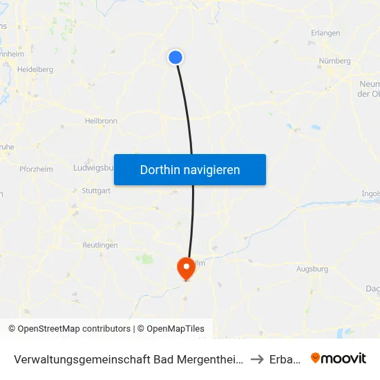 Verwaltungsgemeinschaft Bad Mergentheim to Erbach map