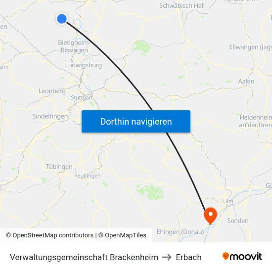 Verwaltungsgemeinschaft Brackenheim to Erbach map