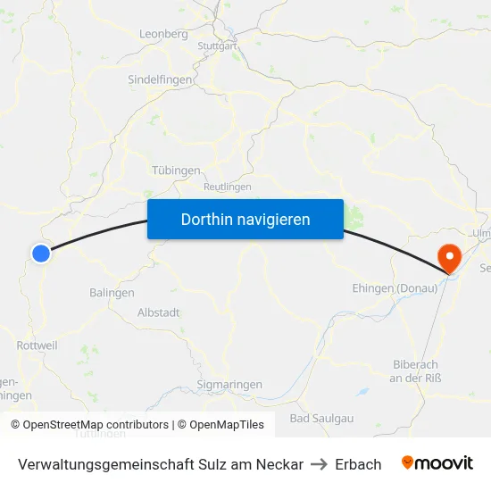 Verwaltungsgemeinschaft Sulz am Neckar to Erbach map