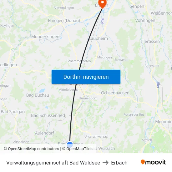 Verwaltungsgemeinschaft Bad Waldsee to Erbach map