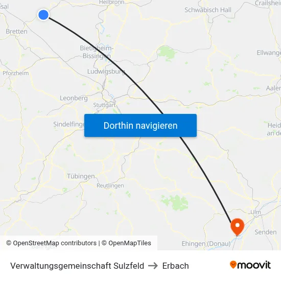 Verwaltungsgemeinschaft Sulzfeld to Erbach map