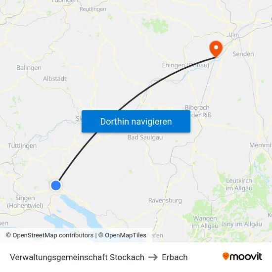 Verwaltungsgemeinschaft Stockach to Erbach map
