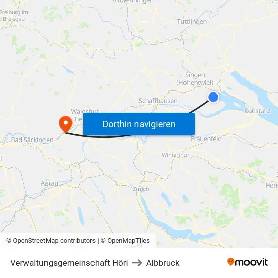 Verwaltungsgemeinschaft Höri to Albbruck map