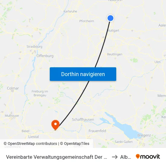 Vereinbarte Verwaltungsgemeinschaft Der Stadt Bietigheim-Bissingen to Albbruck map