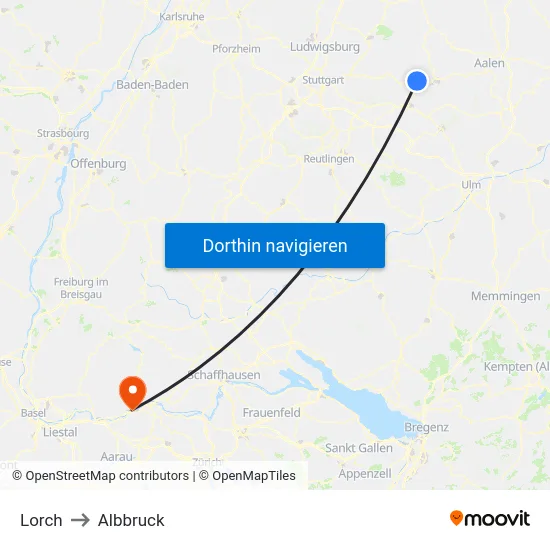 Lorch to Albbruck map