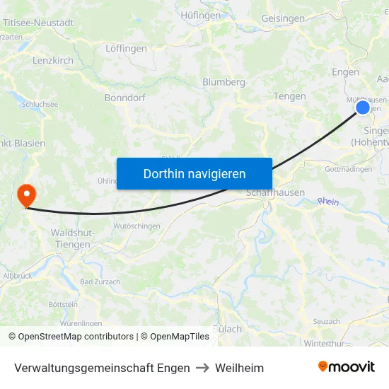 Verwaltungsgemeinschaft Engen to Weilheim map