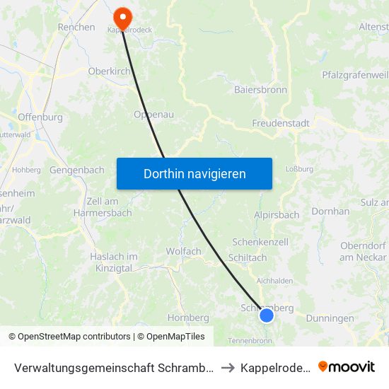 Verwaltungsgemeinschaft Schramberg to Kappelrodeck map