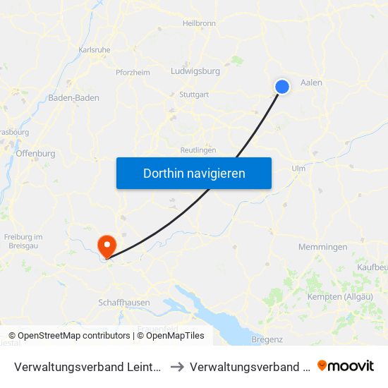 Verwaltungsverband Leintal-Frickenhofer Höhe to Verwaltungsverband Donaueschingen map