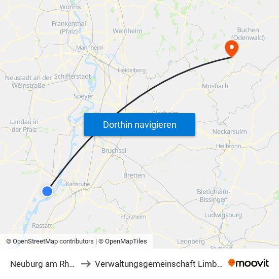 Neuburg am Rhein to Verwaltungsgemeinschaft Limbach map