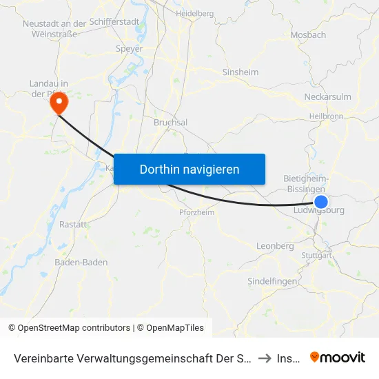 Vereinbarte Verwaltungsgemeinschaft Der Stadt Freiberg am Neckar to Insheim map