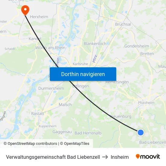 Verwaltungsgemeinschaft Bad Liebenzell to Insheim map