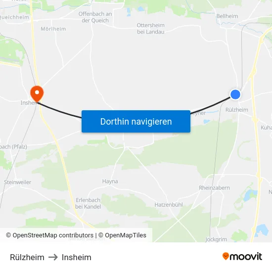 Rülzheim to Insheim map