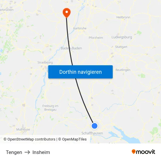 Tengen to Insheim map