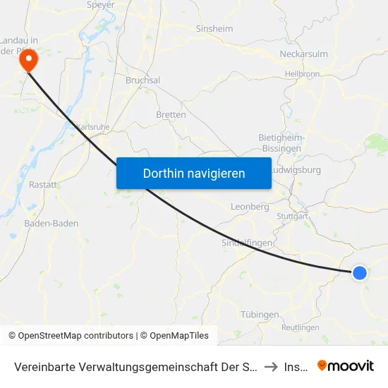 Vereinbarte Verwaltungsgemeinschaft Der Stadt Kirchheim Unter Teck to Insheim map