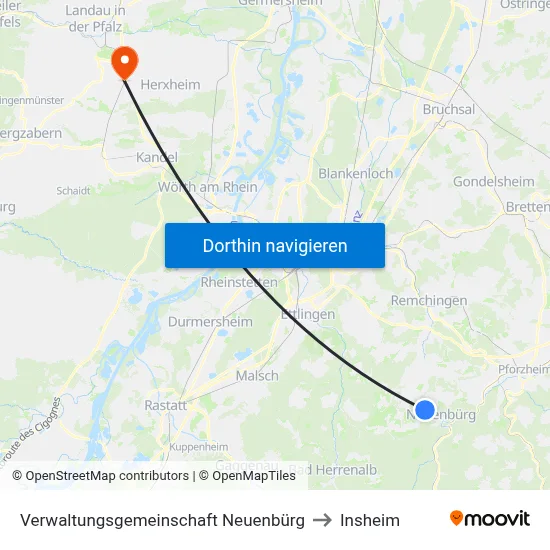 Verwaltungsgemeinschaft Neuenbürg to Insheim map