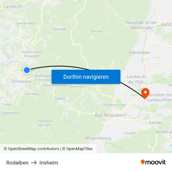 Rodalben to Insheim map