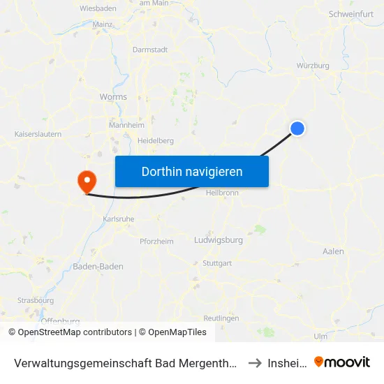 Verwaltungsgemeinschaft Bad Mergentheim to Insheim map