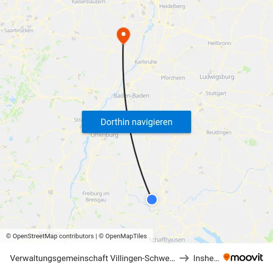 Verwaltungsgemeinschaft Villingen-Schwenningen to Insheim map