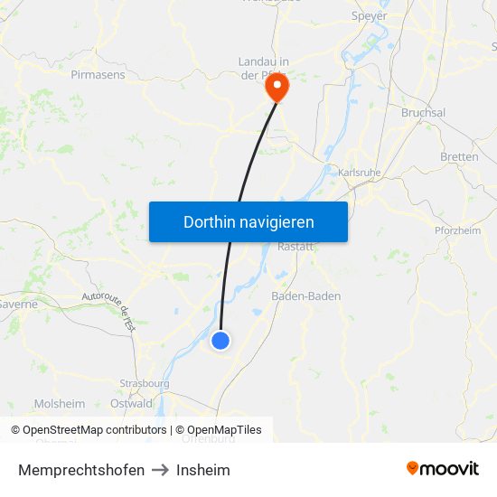 Memprechtshofen to Insheim map