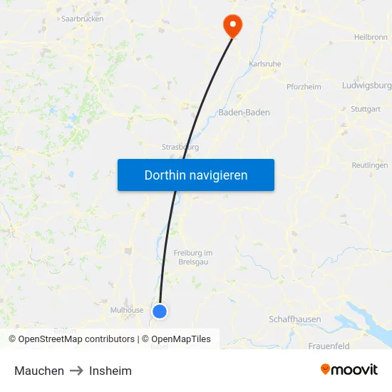 Mauchen to Insheim map