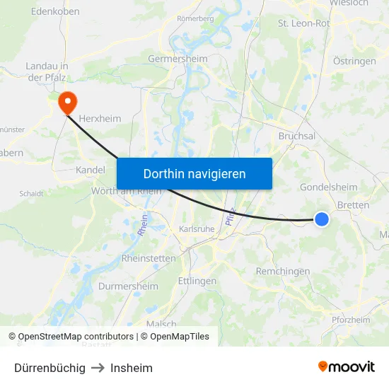 Dürrenbüchig to Insheim map