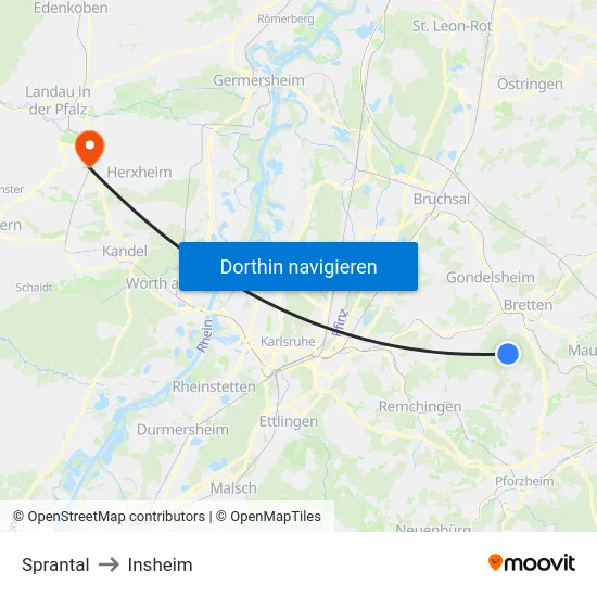 Sprantal to Insheim map