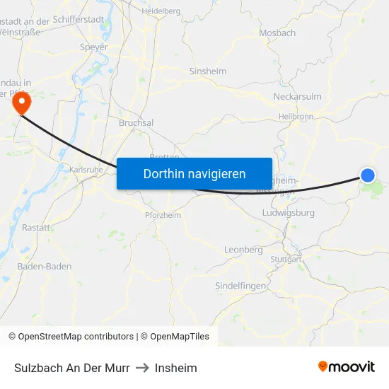 Sulzbach An Der Murr to Insheim map